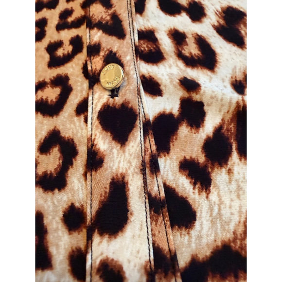 NWT Women's Anne Klein Leopard Print Blouse L Brown Black - Picture 5 of 12